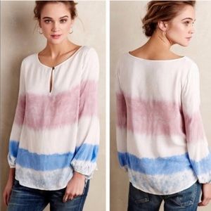 Anthropologie Holding Horses Ombré Keyhole Blouse